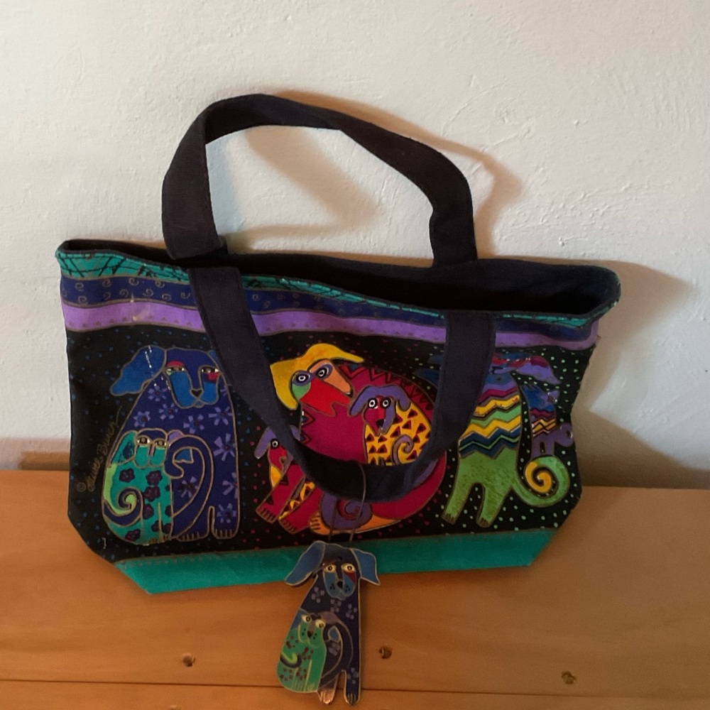 Laurel Burch Multicolor Cat Design Tote